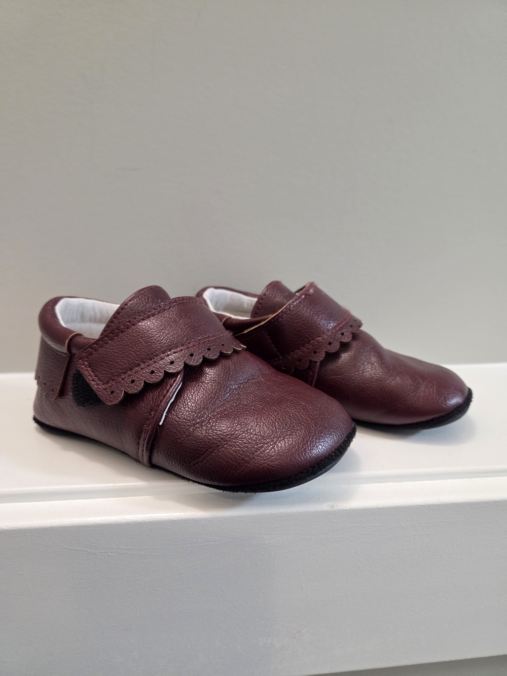 Jack & Lily My Flexx Burgundy Girls Leather Baby Shoes 30-36 Months Cute Foot